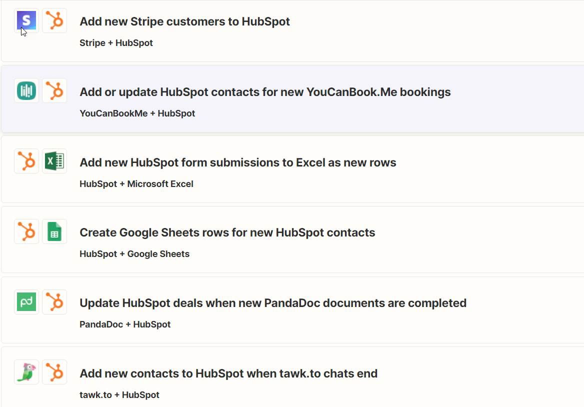 Zaps for HubSpot and Zapier 12